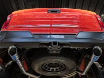 2019-2024 Silverado/Sierra 1500 2.7L Armor BLK, Aluminized Steel 3 Inch Cat-Back, 2.5 Inch Dual Split Rear Exit MBRP