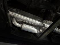 2019-2024 Silverado/Sierra 1500 2.7L Armor BLK, Aluminized Steel 3 Inch Cat-Back, 2.5 Inch Dual Split Rear Exit MBRP