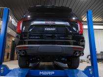 21-Present Chevrolet/GMC Tahoe/Yukon 3 Inch Cat Back Dual Split Rear Exhaust System, Armor Pro T304SS with Quad Carbon Fiber Tips MBRP