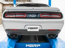 2015-2016 Dodge Challenger Aluminized Steel 3 Inch Dual Rear Cat-Back Quad Tips (Race Version) Exhaust System MBRP