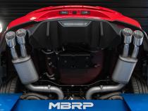 18-23 Ford Mustang GT 5.0L T304 Stainless Steel 3 Inch Cat-Back Dual Rear with Quad Carbon Fiber Tips Street Version MBRP