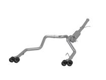 3.0 inch Cat-Back 2.5 inch Dual Split Rear Quad Carbon Fiber Tips 4.0 inch OD 19-23 Silverado/Sierra 1500 Dual Out MBRP