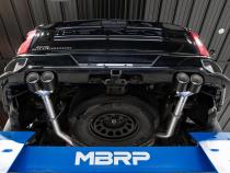 3.0 inch Cat-Back 2.5 inch Dual Split Rear Quad Carbon Fiber Tips 4.0 inch OD 19-23 Silverado/Sierra 1500 Dual Out MBRP