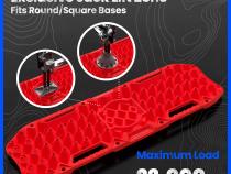 Topo Off-Road Recovery Boards Jack Lift Compatible Extra Wide Emergency Rescue on Mud, Snow, Sand for Trucks SUV Tire Wheel Traction Mat Ramp Pads Pair Red Tyger Auto