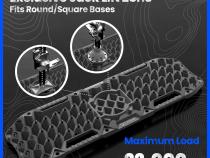 Topo Off-Road Recovery Boards Jack Lift Compatible Extra Wide Emergency Rescue on Mud, Snow, Sand for Trucks SUV Tire Wheel Traction Mat Ramp Pads Pair Black Tyger Auto