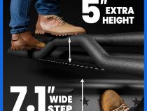 Star Strider Compatible with 07-18 Chevy Silverado GMC Sierra 1500; 07-19 2500 3500HD; 19 LD / Limited Crew Cab Side Step Rails Nerf Bars Running Boards Tyger Auto