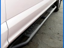 Trax Side Steps Compatible with 15-24 Ford F-150; 22-24 F150 Lightning; 17-24 F-250 F-350 Super Duty Supercrew Cab Textured Black Drop Step Rail Running Board Tyger Auto