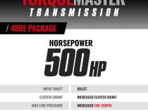 TorqueMaster Dodge 48RE Tranmission and Converter Package 2005-2007 4WD w/TVV Stepper Motor c/w Auxiliary Filter and Billet Input BD Diesel